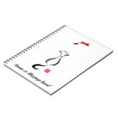 Carnet Kittlins Chat et libellule rouge Aquarelle Sumi-e (Côté gauche)