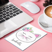 Carnet Kitty Avec Papillon Rose Personnalisé