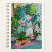 Carnet Kitty blanche dans la verdure (Devant)