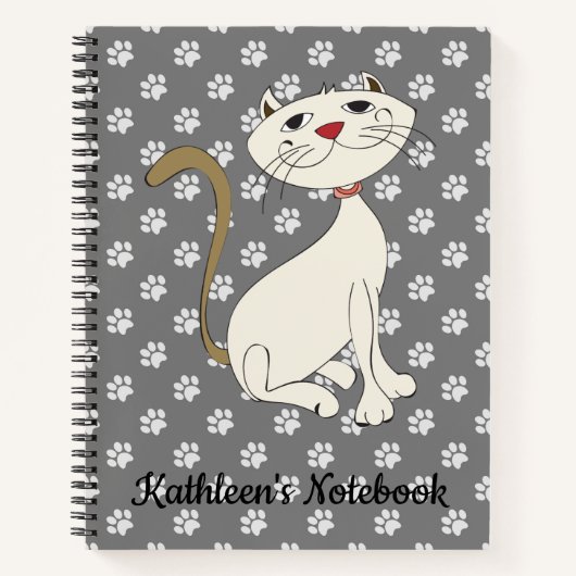 Carnet Kitty Cat Love Notes | Texte de Personnaliser | Bl (Devant)