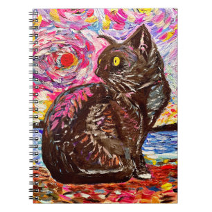 Carnet Kitty Noir Nuit Étoilée