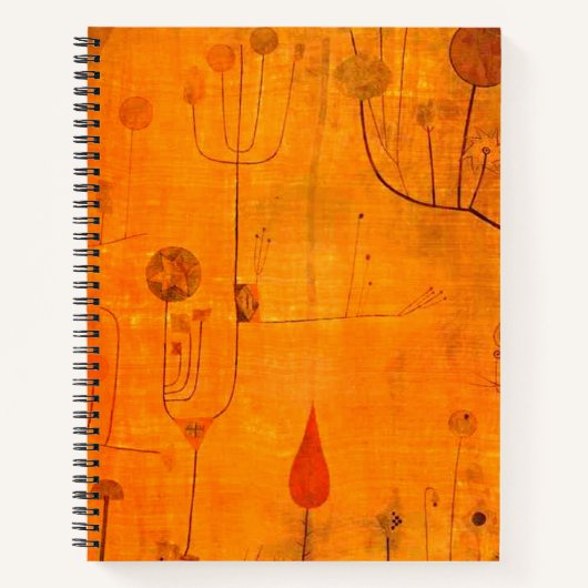 Carnet Klee - Fruits sur le rouge, art abstrait, (Devant)