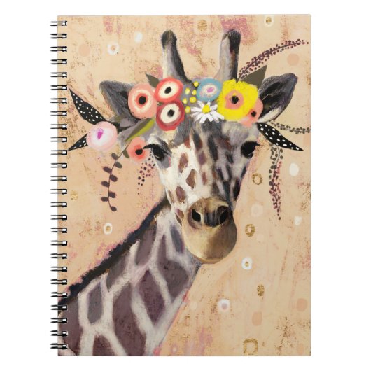 Carnet Klimt Giraffe | Couronne De Fleurs (Devant)