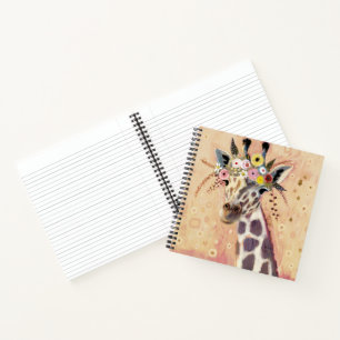 Carnet Klimt Giraffe   Orné De Fleurs