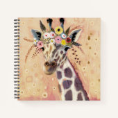 Carnet Klimt Giraffe | Orné De Fleurs (Devant)