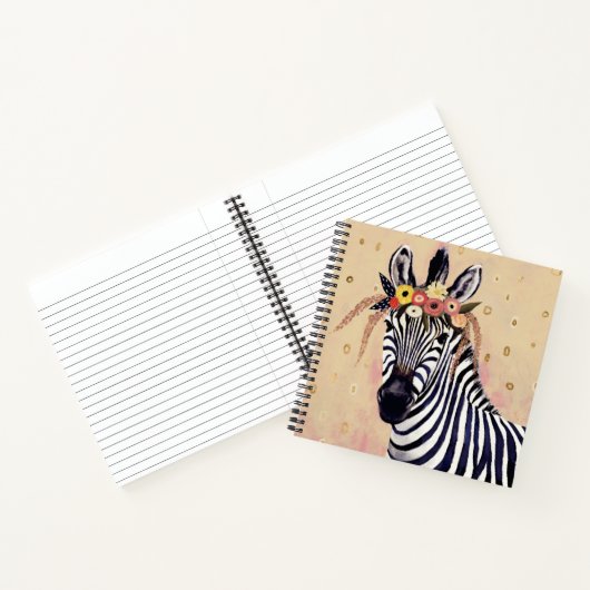 Carnet Klimt Zebra | Orné De Fleurs (Intérieur)