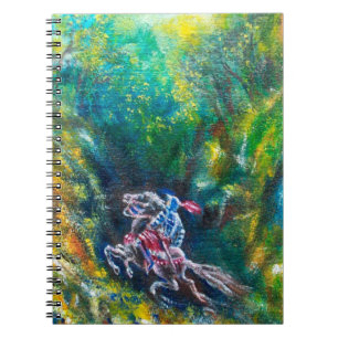 CARNET KNIGHT LANCELOT, CHEVAL EN FORÊT VERTE