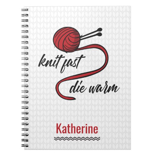 Carnet Knit Rouge Rapide, Mourir Chaud (Devant)