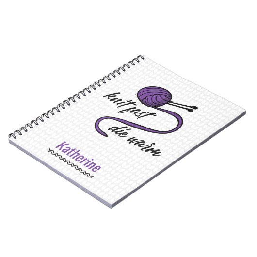 Carnet Knit Violet Rapide, Mourir Chaud (Côté gauche)