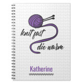 Carnet Knit Violet Rapide, Mourir Chaud (Devant)