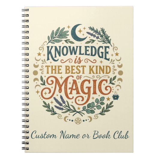 Carnet Knowledge is Magic Witchy Book Dark Academia (Devant)