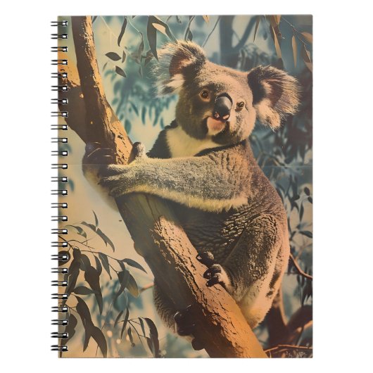 Carnet Koala Capturé : L'élégance Vintage dans les Eucaly (Devant)