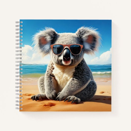 Carnet Koala sur une plage de sable (Devant)