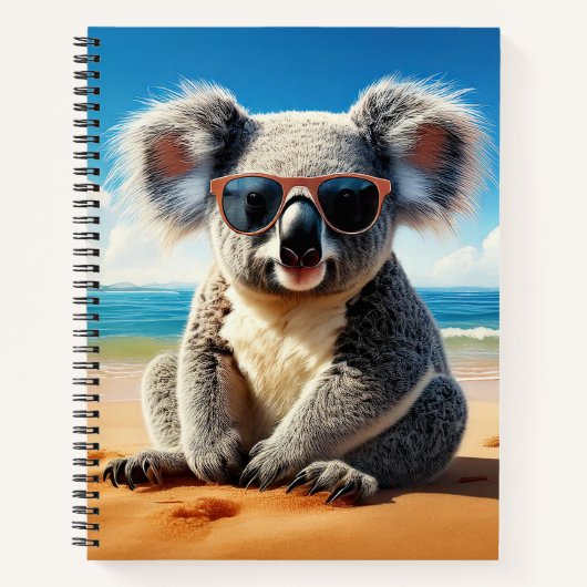Carnet Koala sur une plage de sable (Devant)