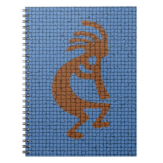 Carnet Kokopelli avec Flûte Musicale Mosaïque sud-ouest (Devant)