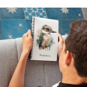 Carnet Kookaburra mignon sur une branche, personnalisé