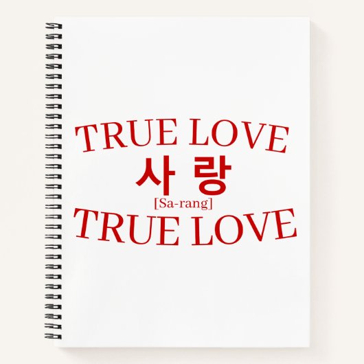 Carnet Korean Hangul "True Love" Sarang Study (Devant)
