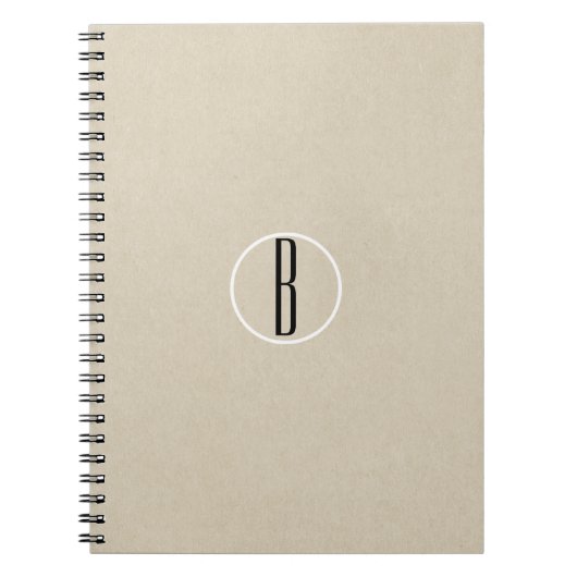 Carnet Kraft Brun Chic Monogramme Lettre Initiale Rustiqu (Devant)