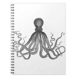 Carnet Kraken - poulpe géant noir/Cthulu