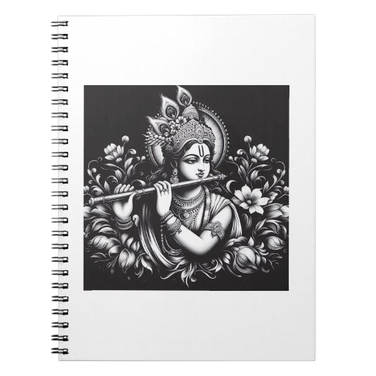 Carnet Krishna Noir et Blanc (Devant)