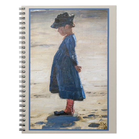 Carnet Kroyer - Petite fille debout sur la plage de Skage (Devant)