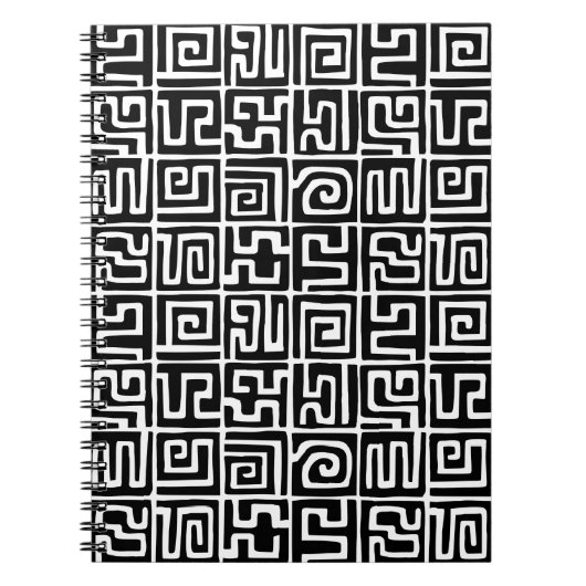 Carnet Kuba Style Motif 071019 - Noir et Blanc (Devant)