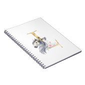 Carnet L lettre nom personnalisé monogramme avec cheval (Côté Droit)