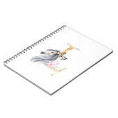 Carnet L lettre nom personnalisé monogramme avec cheval (Côté gauche)