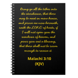 Carnet La Bible contre Malachi 3:10 (KJV) Jour de l'An