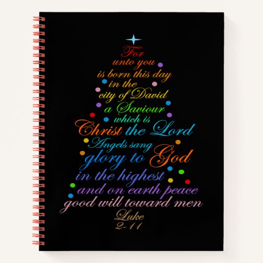 Carnet La Bible Verse De L'Histoire De Noël (Devant)