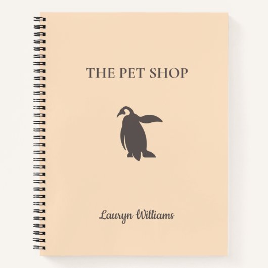 Carnet La boutique d'animaux de compagnie manchot mignon (Devant)