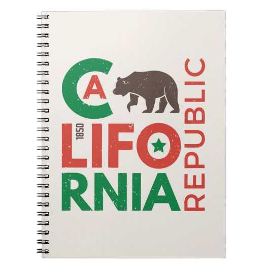 Carnet La Californie avec le logo d'ours gris (Devant)
