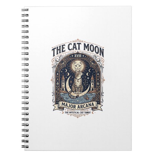 Carnet La carte de tarot Chat Lune Chat Majeure Arcane Vi (Devant)