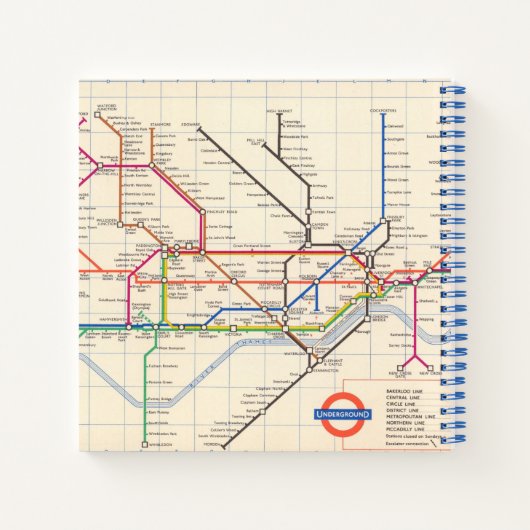 Carnet La carte métro de Londres (Dos)