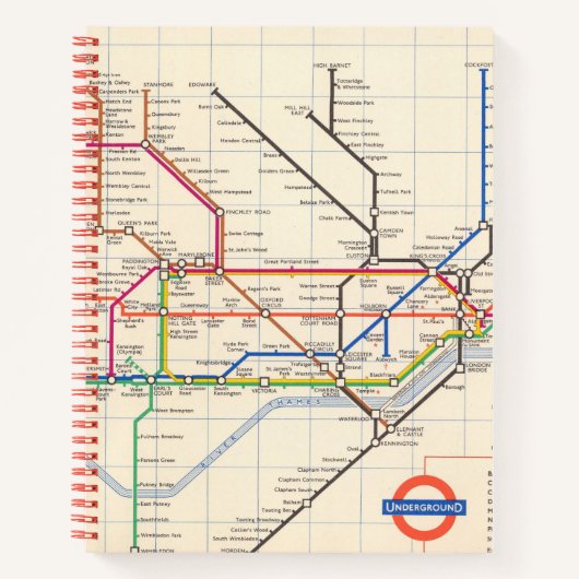 Carnet La carte métro de Londres (Devant)
