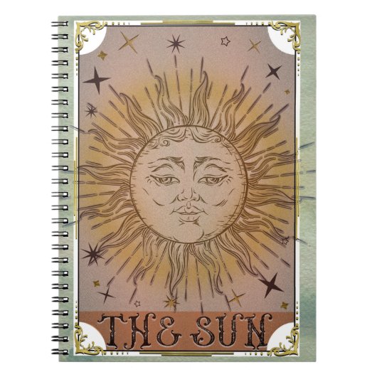 Carnet La carte Tarot Vintage Sun Art céleste (Devant)