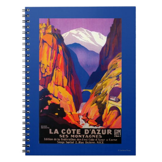 Carnet La Côte d'Azur Poster Vintage Europe 2 (Devant)
