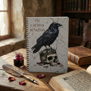 Carnet La Couronne Reste Crâne de Corbeau Gothique Académ