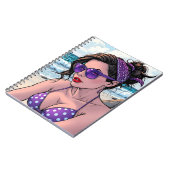 Carnet La dame de plage à Shades, Bikini et Bandana (Côté gauche)