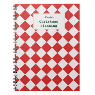 Carnet La diagonale blanche rouge carrelée tissée