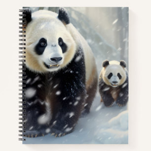 Carnet La famille des animaux de Panda errer dans la natu
