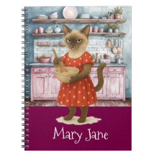 Carnet La femme du chat cuisine dans la cuisine