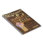 Carnet La ficelle en bois rustique allume la mère de la (Côté Droit)