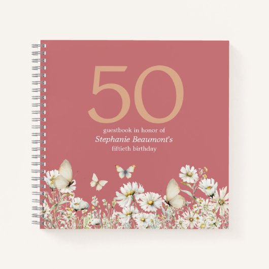 Carnet La Fleur sauvage blanche de la femme surprise 50èm (Devant)