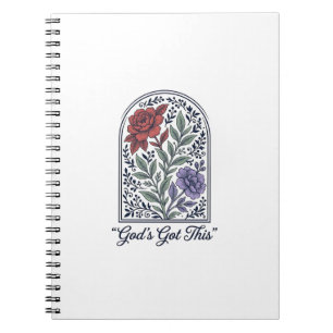 Carnet La foi florale vintage de Dieu s'en charge