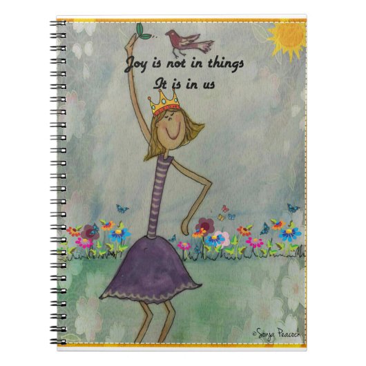 Carnet La joie n'est pas dans les choses. Elle est dans (Devant)