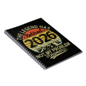 Carnet La légende a pris sa retraite 2026 Pas mon problèm (Côté Droit)