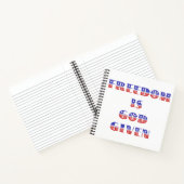 Carnet La liberté est Dieu donné, blanc rouge et bleu (Intérieur)