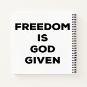 Carnet La liberté est donnée par Dieu (Dos)