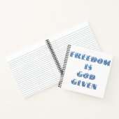 Carnet La liberté est donnée par Dieu, bleu (Intérieur)